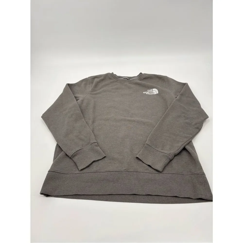 The North Face Men’s Grey Crewneck Sweatshirt with White Logo